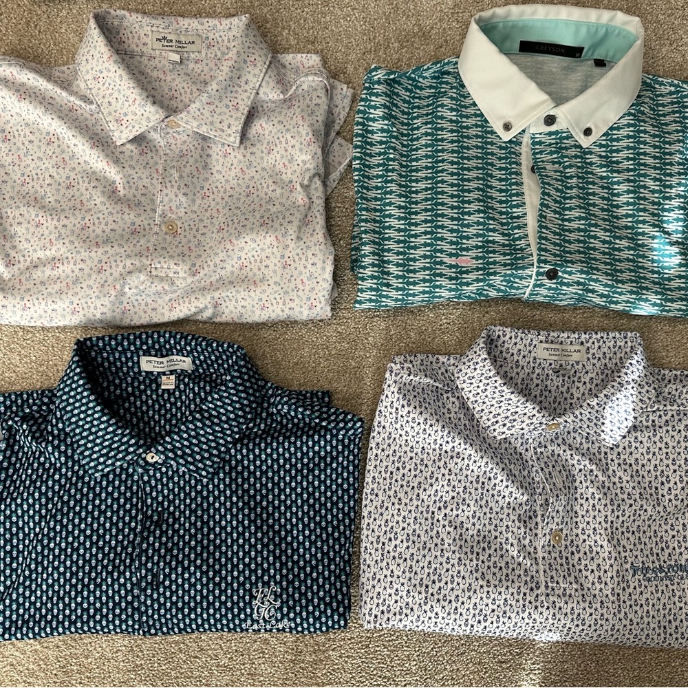 Peter Millar Golf Shirts - various logos size medium